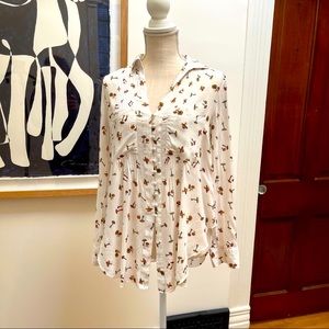 Cute mushroom print Maeve blouse